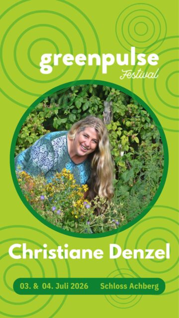 🌱Christiane Denzel 🌱

Wilde Kräuterschätze entdecken mit Gärtnerin und Kräuterpädagogin @g_artenvielfalt 🌿

Nach ihrer Ausbildung zur Landschaftsgärtnerin und der Heilpraktikerin mit Schwerpunkt Pflanzenheilkunde gründete sie 1997 die Breite Wies’ Bioland-Gärtnerei in Liptingen.

In Vorträgen, Workshops, Büchern und Online-Kongressen vermittelt sie ihr umfangreiches Wissen zu Wildkräutern, Heilpflanzen, naturnahem Gärtnern, biologischem Gemüsebau, Räucherpflanzen und vieles mehr...

Besonders am Herzen liegen ihr die Kreisläufe der Natur und die Frage, was diese mit uns Menschen zu tun haben. 🍃👫

🌿 #GreenPulseFestival
📍 Schloss Achberg
📅 03. & 04. Juli 2026

🎤 Vorträge, Musik und Film
@sarahwienerofficial · @maxprosa · @jan_haft · @orchesterdeswandels · @vuimeraklaenge

🌱 Workshops & Exkursionen
@dervogelphilipp · @gruen_sein · @fischerrizzi · @karin_namaste

... und viele mehr! ✨

🎟️ Tickets & Infos: www.greenpulsefestival.de

Gefördert durch:
@naturvielfalt.ravensburg @elobaustiftung
@kreissparkasse.ravensburg @landkreisravensburg @audio_concept_vt @bellissa_haas @schloss.achberg & Bio-Musterregion Ravensburg